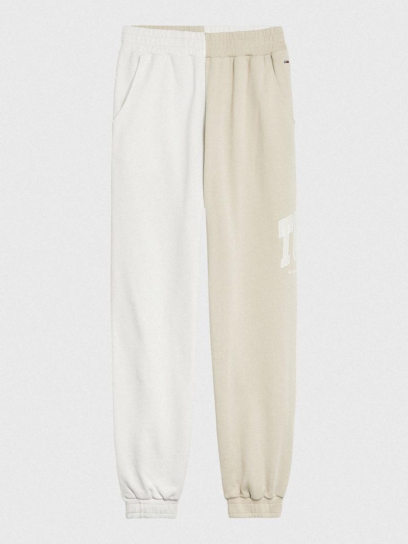 Női Tommy Hilfiger Collegiate Two-Tone Sweatpant Nadrág Bézs | HU 232GSO